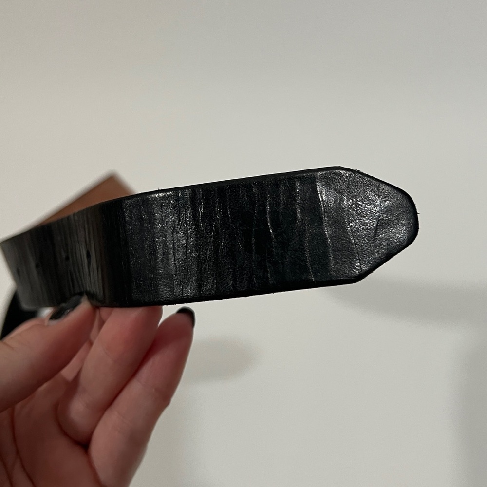 Rag & Bone Boyfriend Leather Belt in Black with Silver Hardware Women’s Sz L - Picture 6 of 7